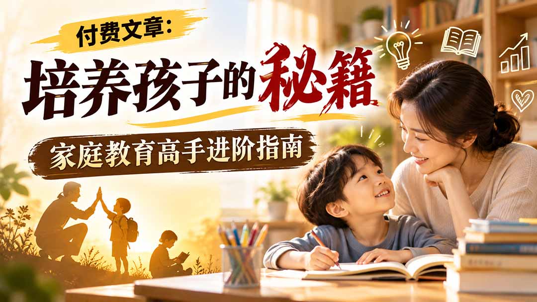 付费文章:培养孩子的秘籍,家庭教育高手进阶指南-蜗牛学社