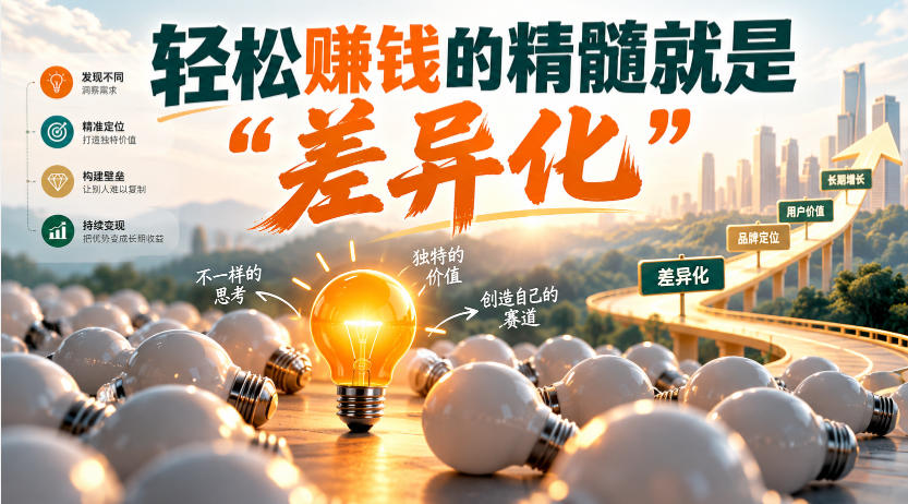 某公众号付费文章:轻松賺钱的精髓就是“差异化”-蜗牛学社