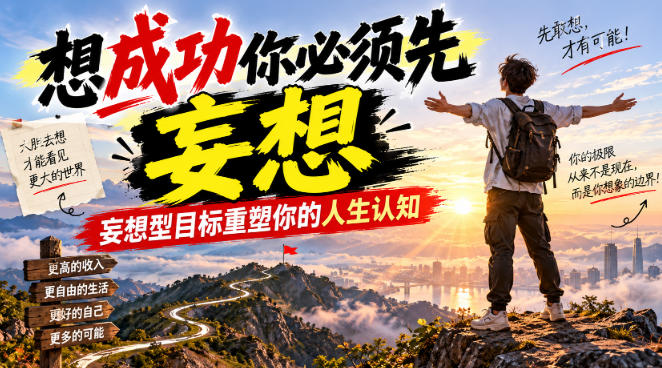 付费文章:想成功你必须先妄想,妄想型目标重塑你的人生认知-蜗牛学社