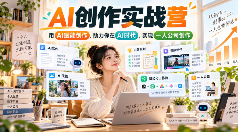 AI创作实战营,用AI赋能创作,助力你在AI时代,实现一人公司创作(更新)-蜗牛学社