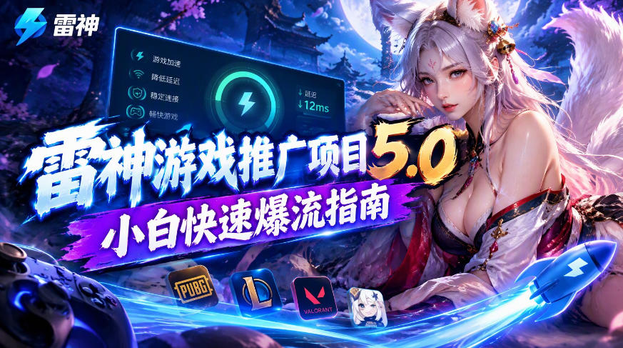 雷神游戏推广项目5.0-小白快速爆流指南,最的好一天收益就1K+-蜗牛学社
